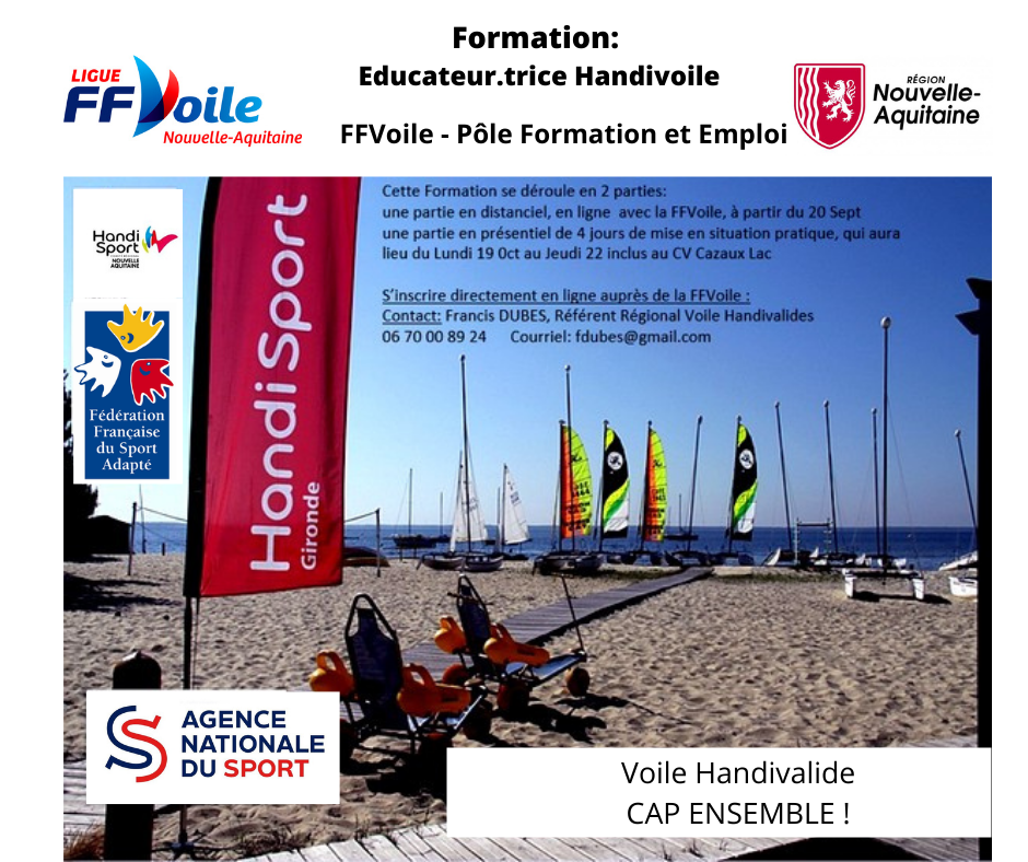 INSCRIVEZ-VOUS À LA PREMIÈRE FORMATION D&rsquo;EDUCATEUR HANDIVOILE EN NOUVELLE-AQUITAINE