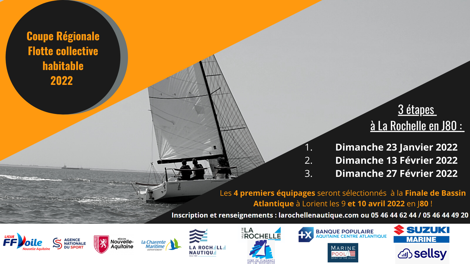 Save the date : la Coupe régionale Flotte Collective habitable 2022 se déroulera en janvier et février à La Rochelle