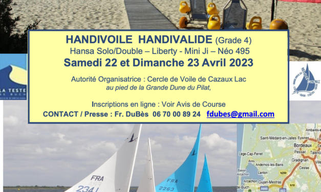 Interligue « La Mini Translac » Handivoile et Handivalide, le 22 et 23 avril 2023 au CV CAZAUX LAC !