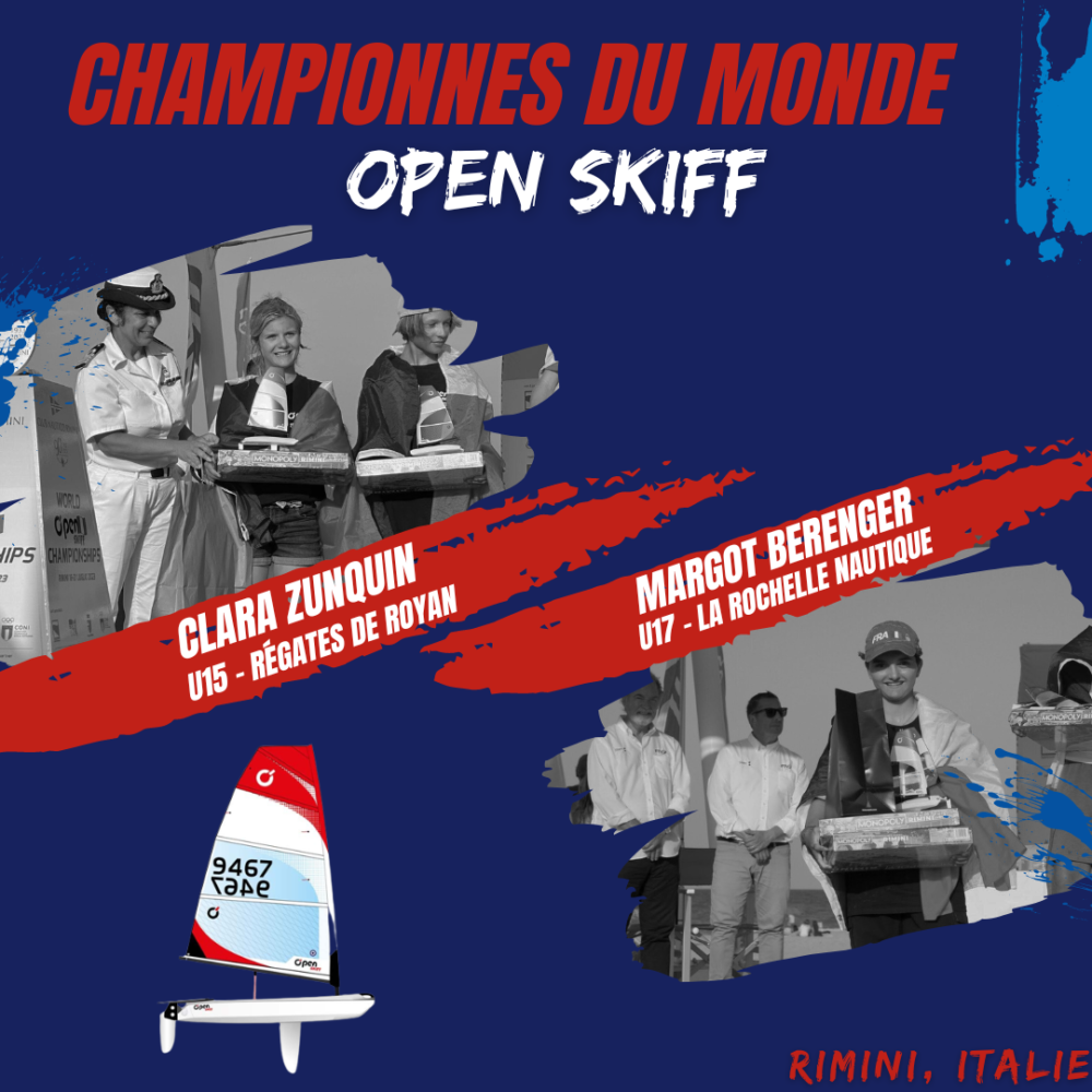 2 Jeunes Championnes du Monde néo-aquitaines en Open Skiff à Rimini en Italie !